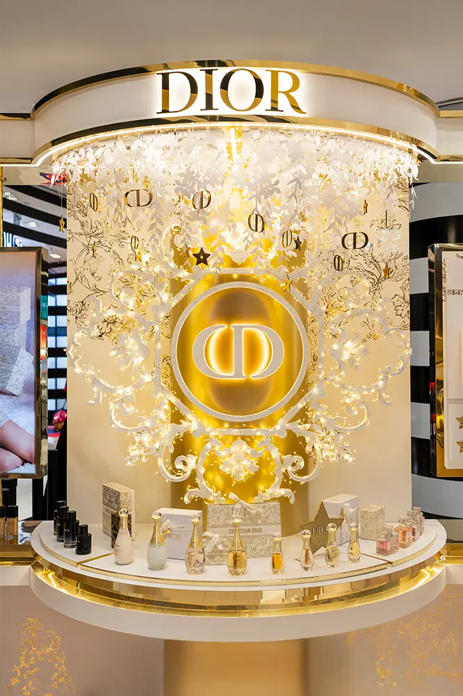 Dior Christmas at Sephora ION Feature Wall Podium