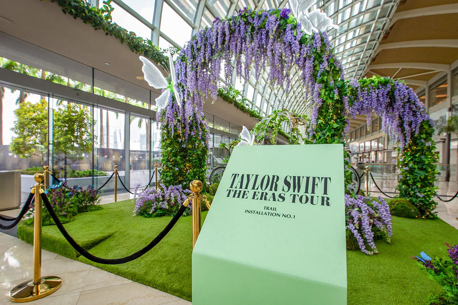 ' floral installation at a shopping mall