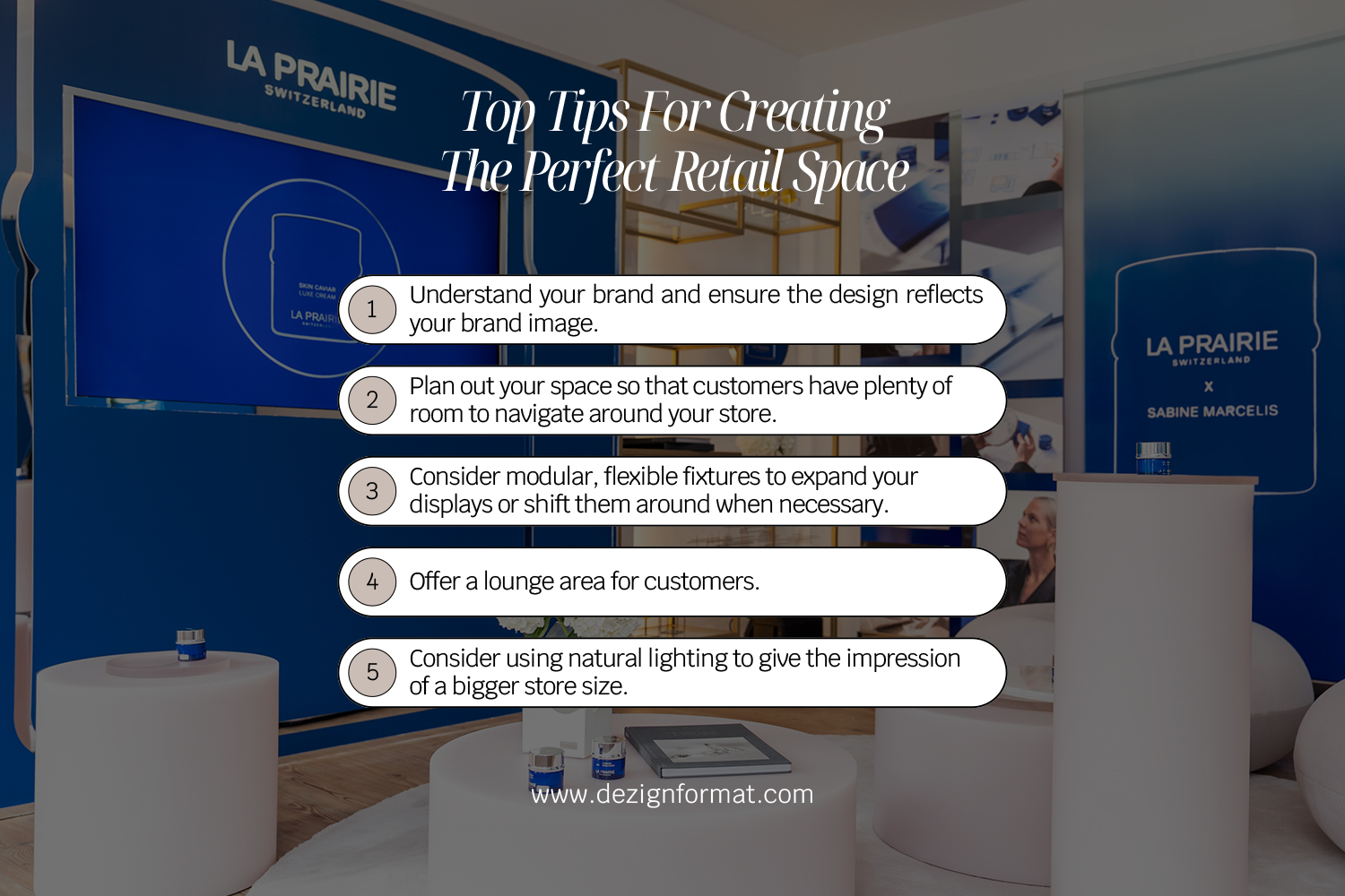 Illustration of top tips for creating the perfect retail space