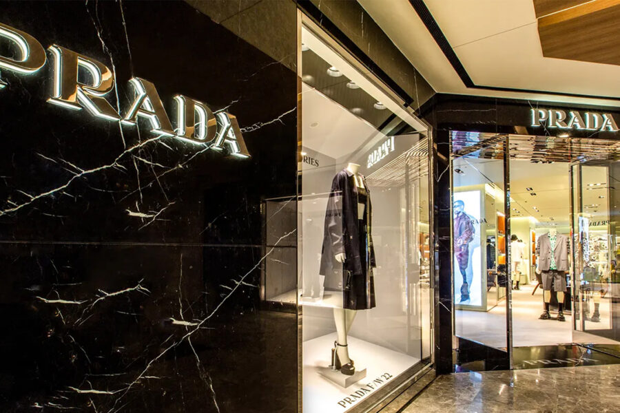 Prada retail store visual merchandising display