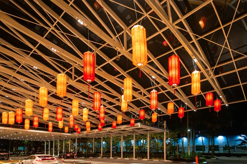 Marina Bay Sands MBS CNY LNY 2025 Chinese Lunar New Year Snake Year Installation Festive Décor Porte Cochere