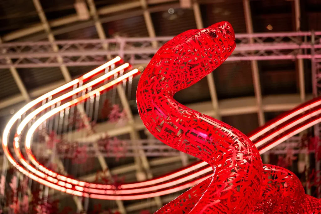 Marina Bay Sands MBS CNY LNY 2025 Chinese Lunar New Year Snake Year Installation Festive Décor Grand South Colonnade