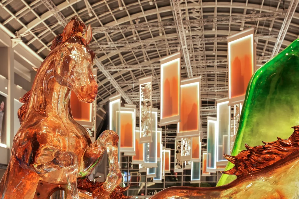 Marina Bay Sands MBS Chinese Lunar New Year CNY LNY Horse 2026 With Blazing Spirits Grand South Colonnade Nighttime